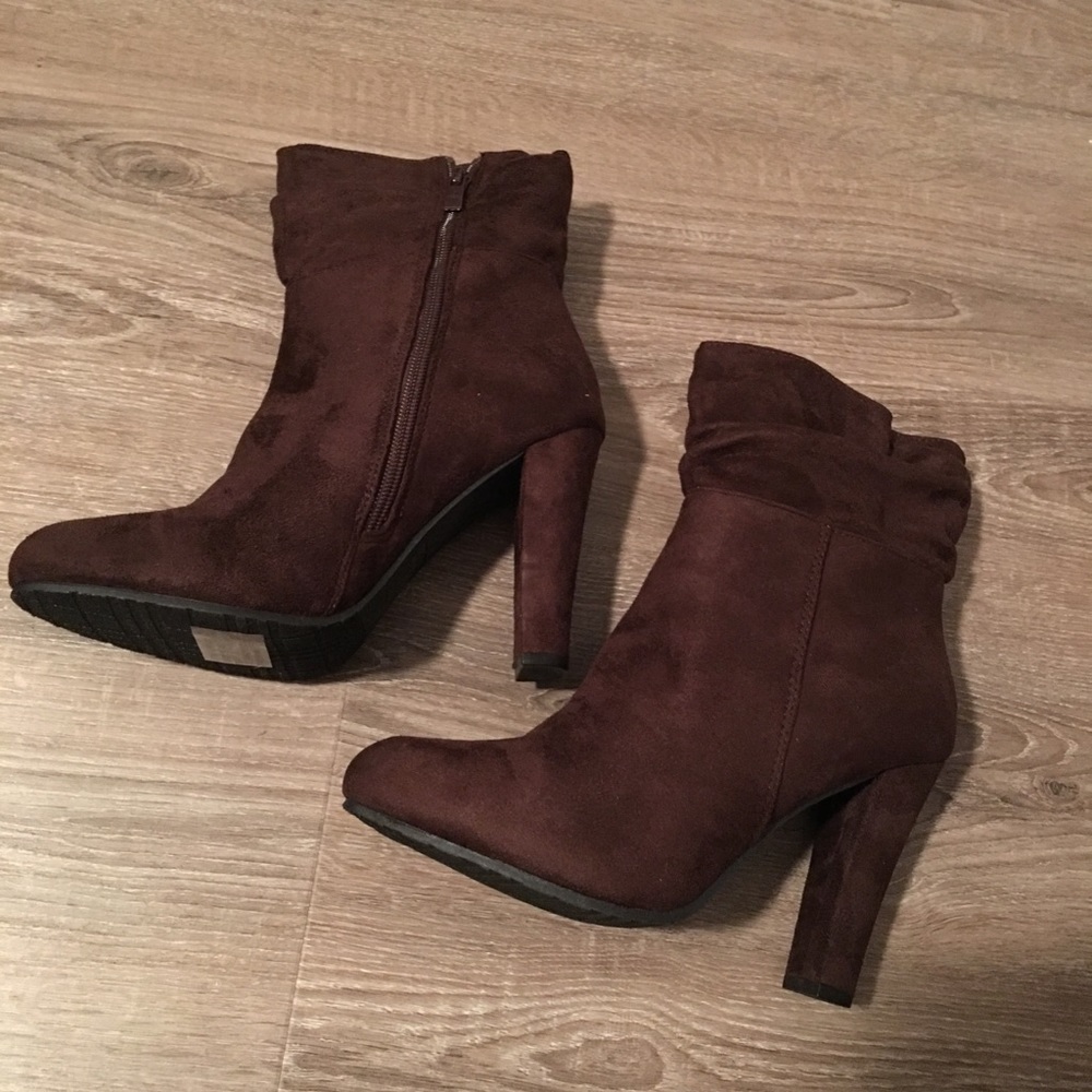 Dark Brown Suede Booties